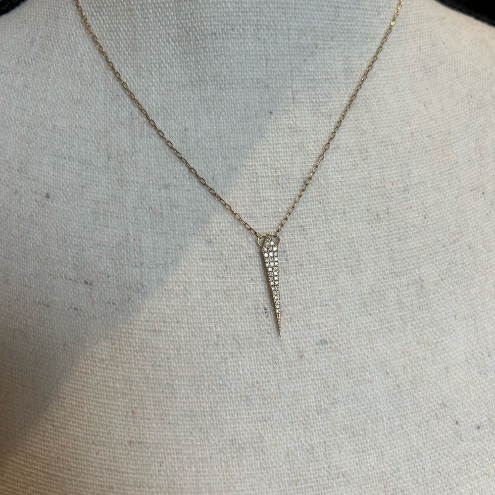 Jennifer Fisher 14K Gold Pave Diamond Dagger Necklace